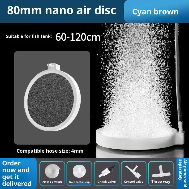Oxygen nanometer gas disk stone air refiner with dual-purpose power, 5cm or 8cm size options