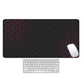 Large computer desk pad with natural rubber non-slip base showing thermal transfer printed pattern