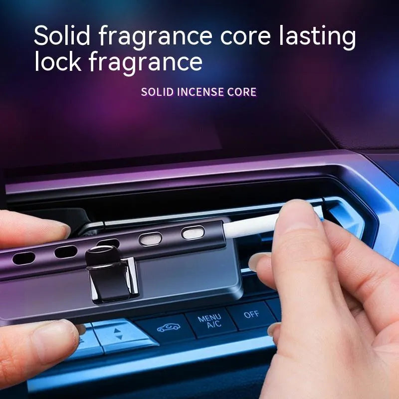 Black automobile air outlet ambience light with LED and perfume deodorant function