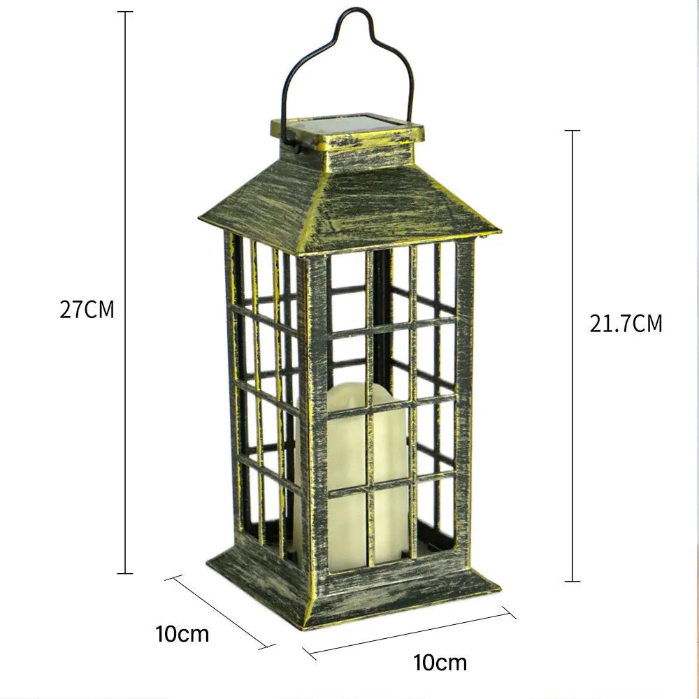 Retro European style solar garden lamp with IP44 rating and 270mm height for outdoor courtyard decoration