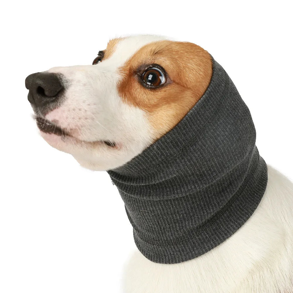 Blue and grey polyester dog head cover comforter scarf in three sizes S, M, L