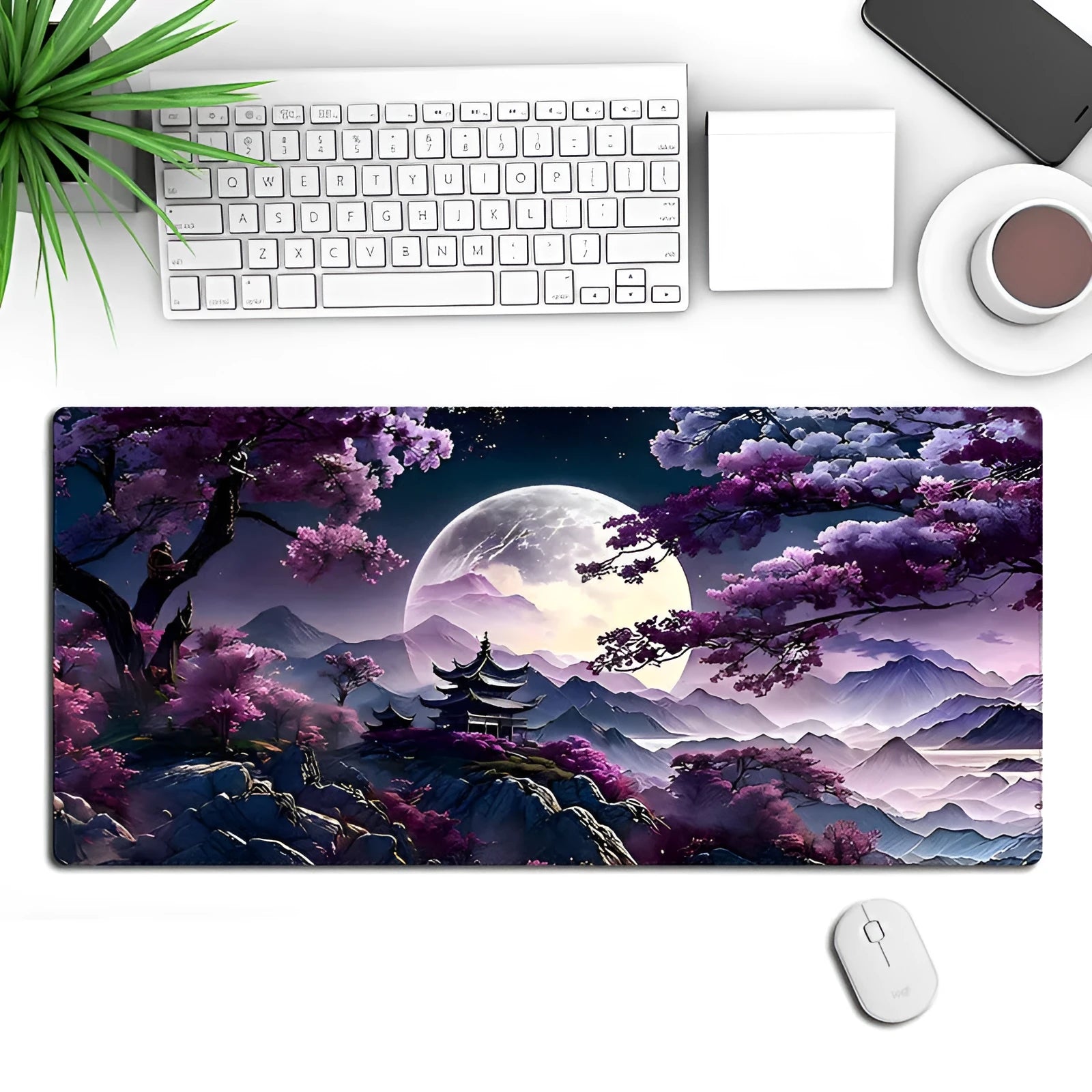 400x900mm gaming mouse pad with precision lock edge and thermal transfer pattern on non-slip rubber cloth base