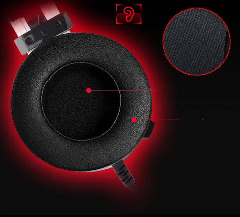 Black wired gaming headset with 3.5mm jack and 2 metre cable