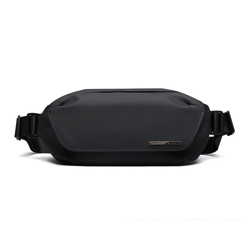 Black Oxford cloth men's messenger bag with one-shoulder riding design