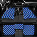 Car universal foot pad checkerboard five-piece suede set in black and red colour option