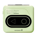 Compact Avocado Green Bluetooth mini thermal printer on a desk next to a mobile phone.