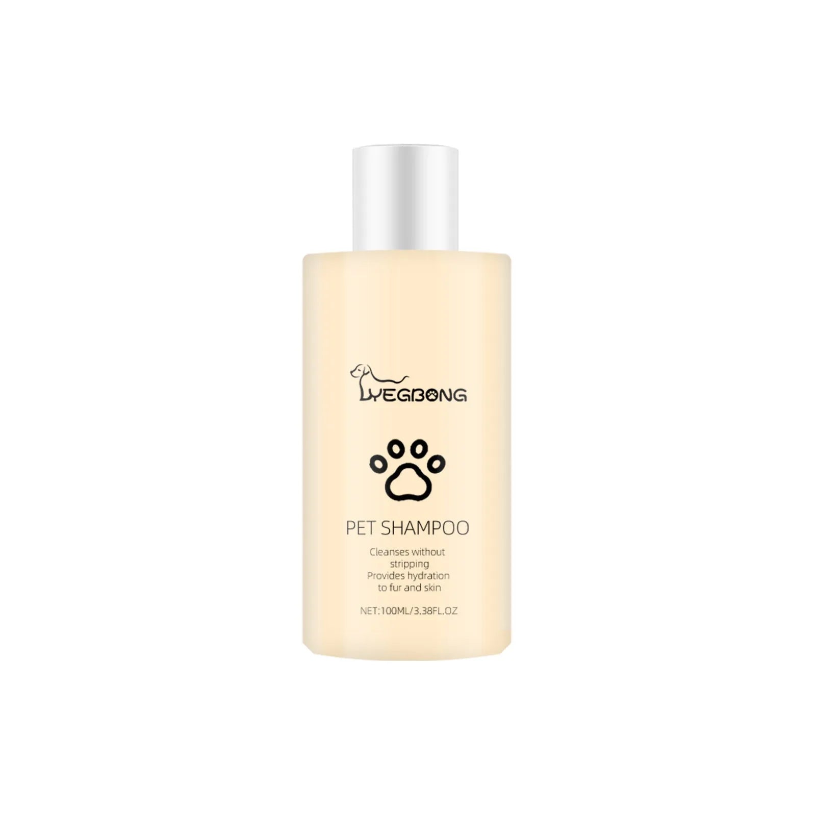 Mild pet shampoo bottle for cats and dogs in 100ml and 300ml sizes