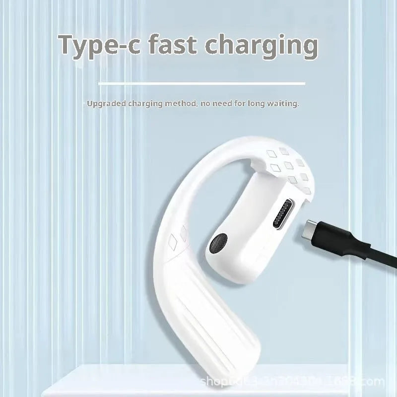 B01 Bluetooth ear hook headset in black with bone conduction for sports