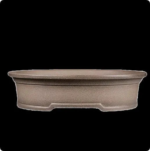 Handmade purple sand ceramic antique oval bonsai flower pot measuring 25x21x6.3cm