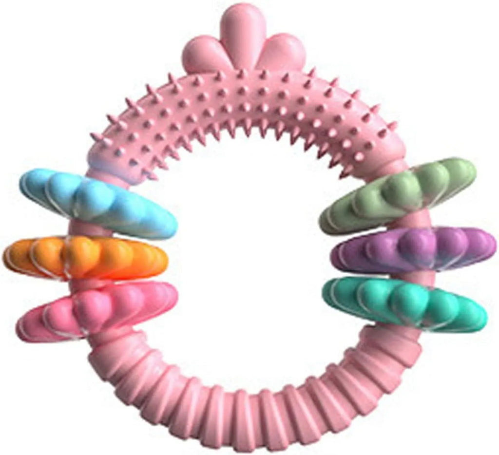 TPR rubber dog chew toy molar stick shape in blue, green, or pink colours