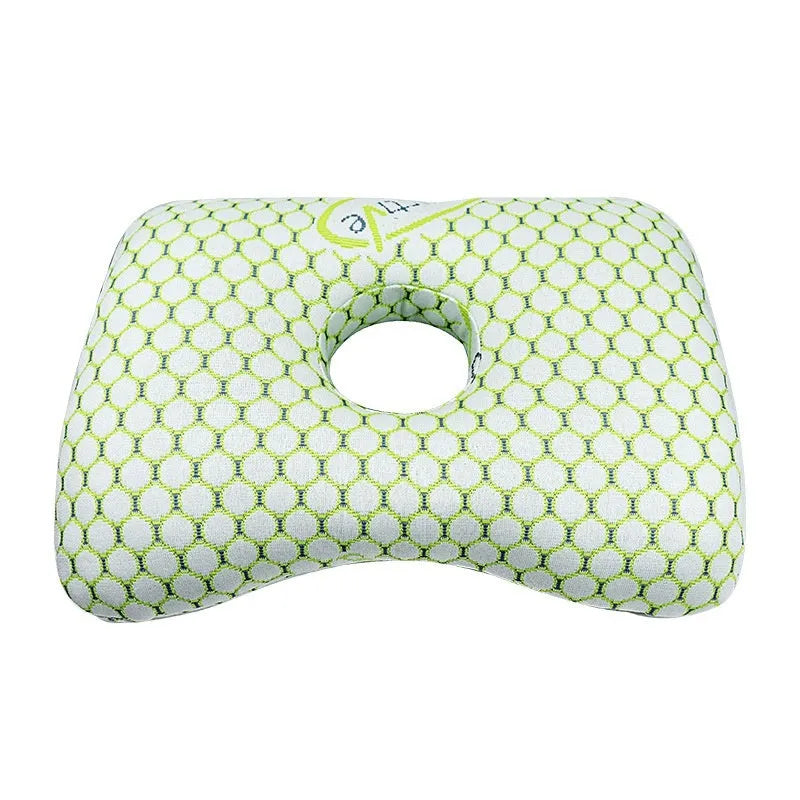 Beauty salon single hole ear pillow in a chosen colour, showing dimensions and removable cover feature.