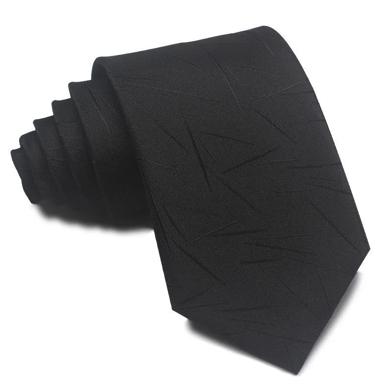 8cm width polyester jacquard striped business tie in arrow style cut