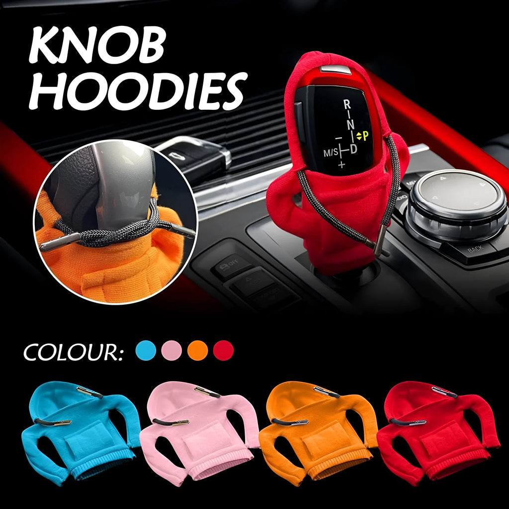 Cloth gear shift knob hoodie cover in 13x8cm size for manual or automatic vehicles