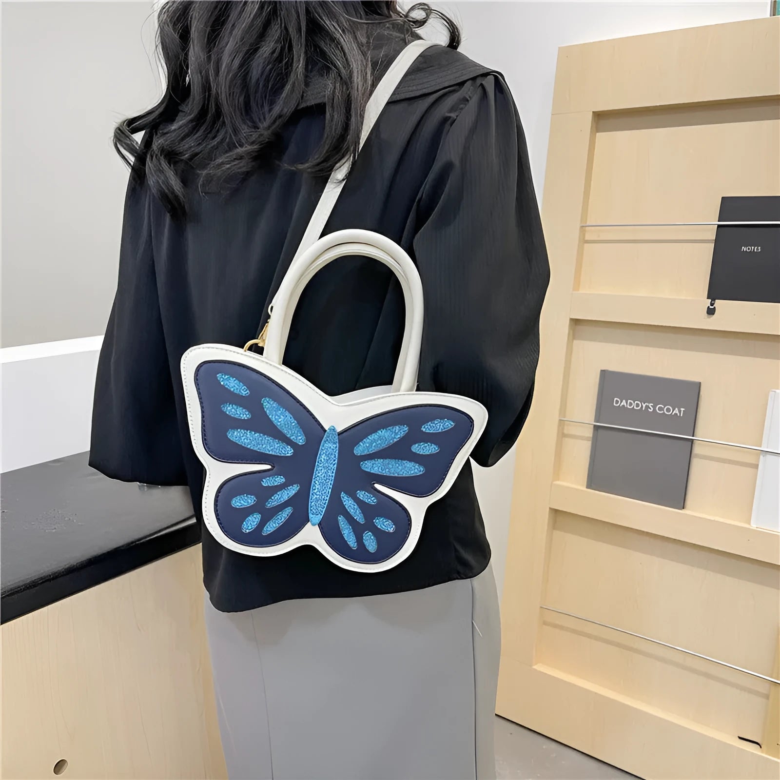 Square crossbody bag in PU leather with contrast colour details, shown in available colour options