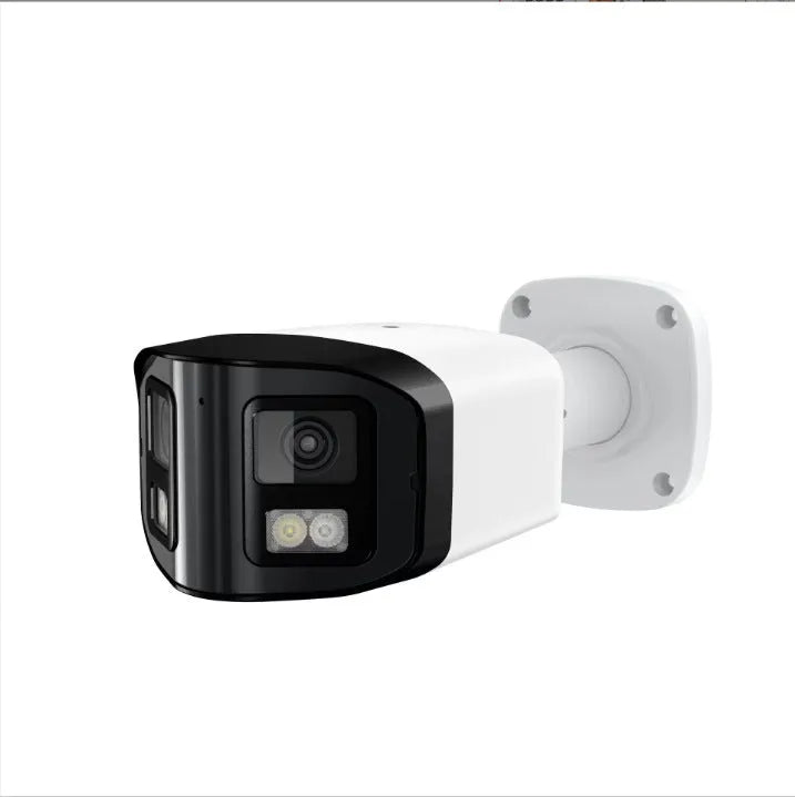 4MP dual-lens panoramic CCTV security camera with IP66 waterproof rating and POE connectivity