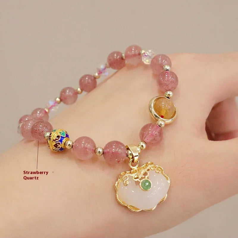 Geometric women's bracelet in genuine jade with metal ethnic decoration in grey jade colour