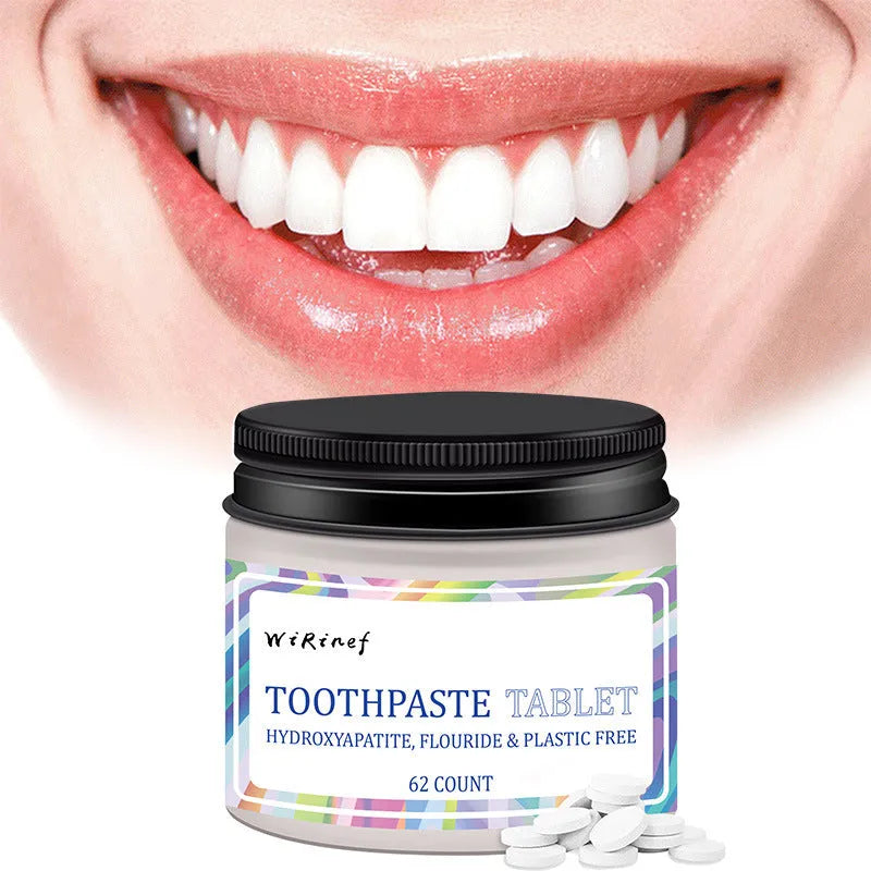 TP19 solid toothpaste tablets in portable packaging, 62 count pack for travel oral care