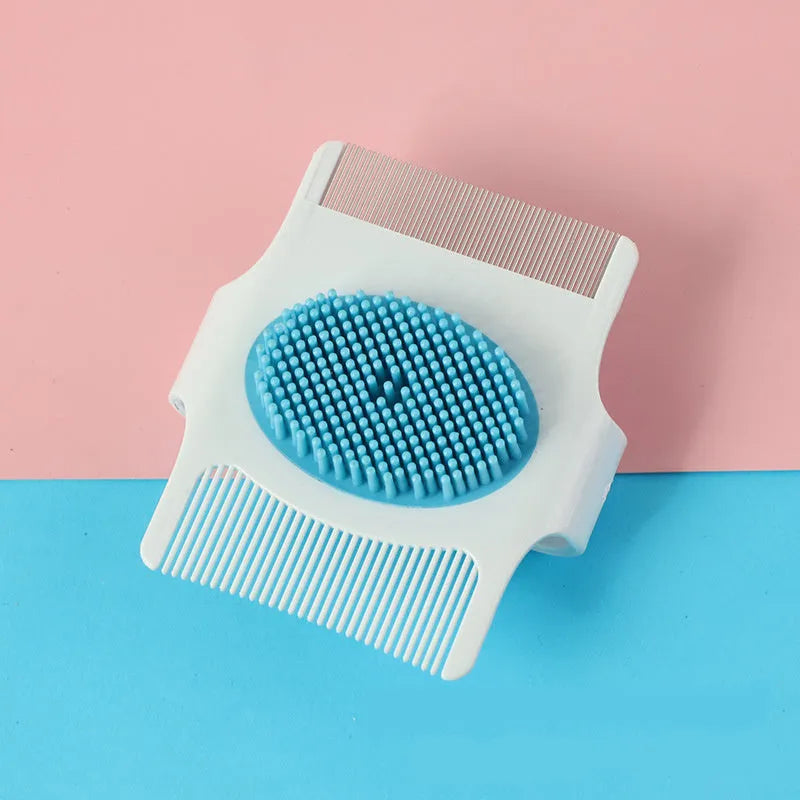 Multifunctional pet grooming tool with four comb heads for dog grooming and hair removal