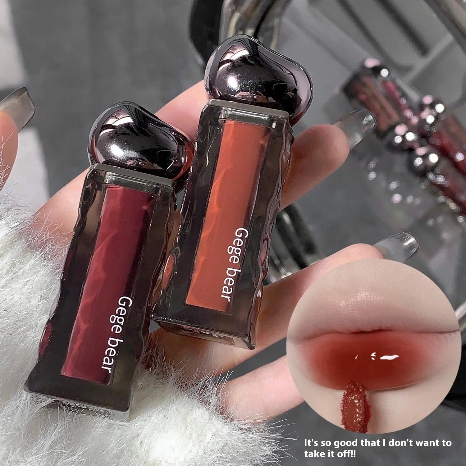 Glacier Lava lip lacquer mirror lip gloss in water light makeup formula