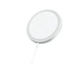 Silver metal Magsafe compatible magnetic wireless charger for iPhone with USB cable