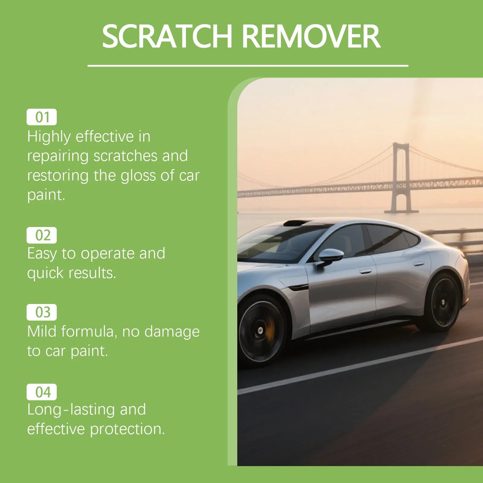 100g tube of nano coating car scratch recovery cream with applicator sponge for automotive paint care