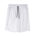 Men's quick-drying mesh sports shorts with elastic waistband in black and white colours