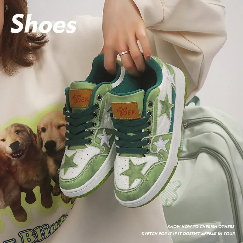 Denim skateboard shoes with rubber sole in black, green and pink colour options