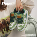 Denim skateboard shoes with rubber sole in black, green and pink colour options