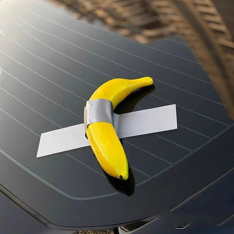 Creative spoof art banana car sticker in foam material with cartoon design