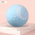 Blue automatic rechargeable self-moving cat toy ball on floor