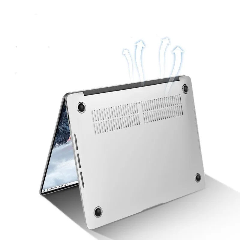 Black and transparent PC hard shell protective cases for Apple MacBook Pro 14-inch and 16-inch laptops