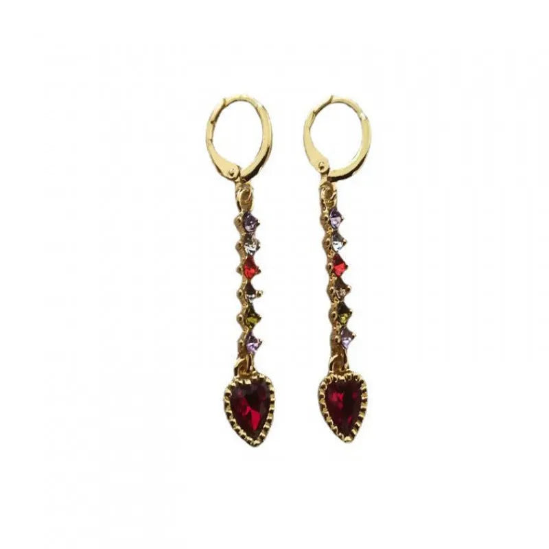 Women's heart-shaped alloy earrings with gold and silver electroplated colour options