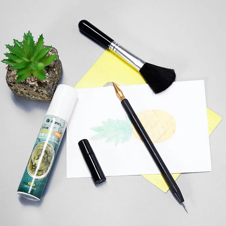 Scraping painting tool set with healing pen, scrapers, brushes and photo frames for scratch art projects