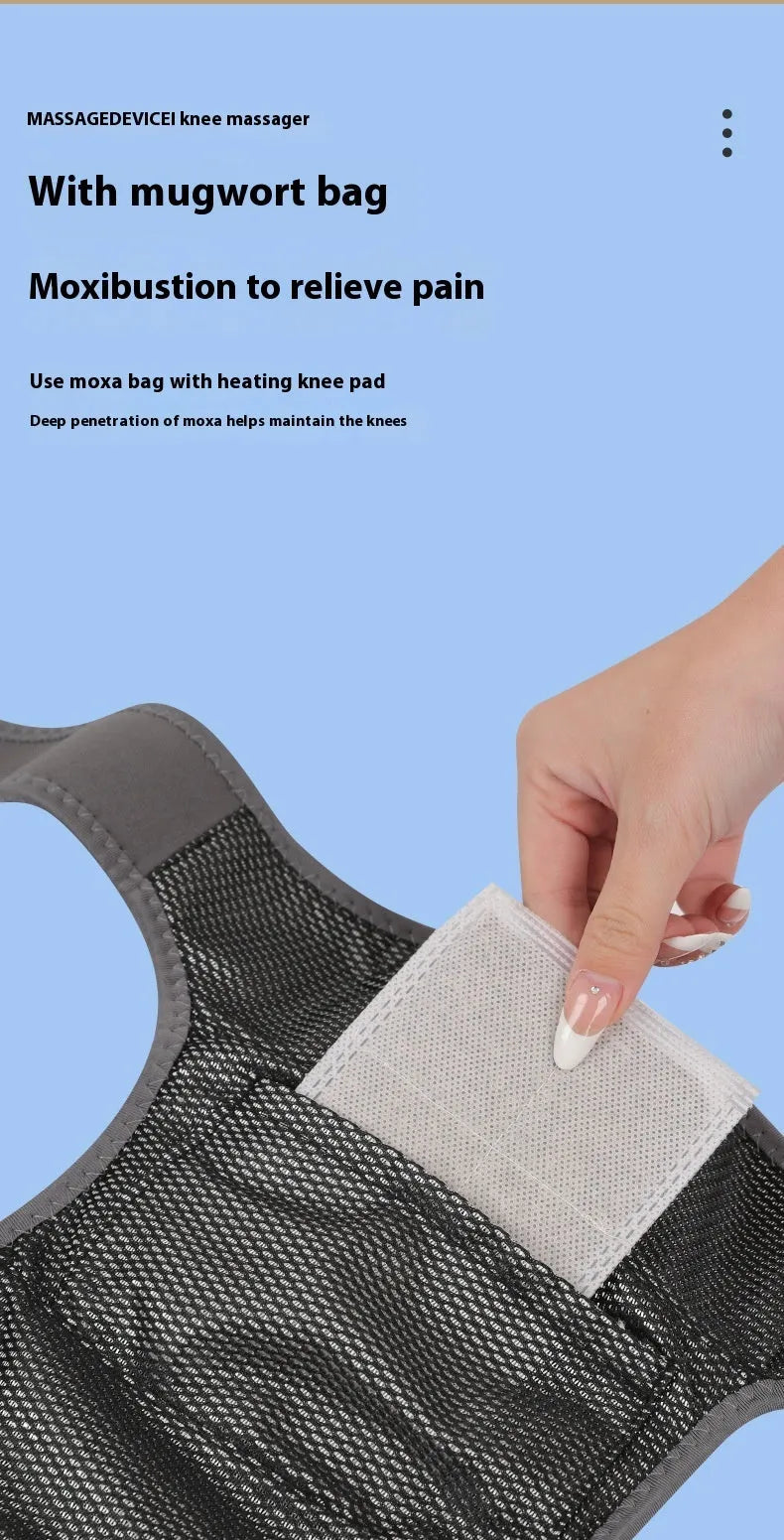 Grey cloth hand massage instrument with Type-C charging cable for wrist ankle knee neck physiotherapy