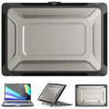 MacBook protective shell in four colours: cool black, starry sky grey, elegant apricot, and sapphire blue.