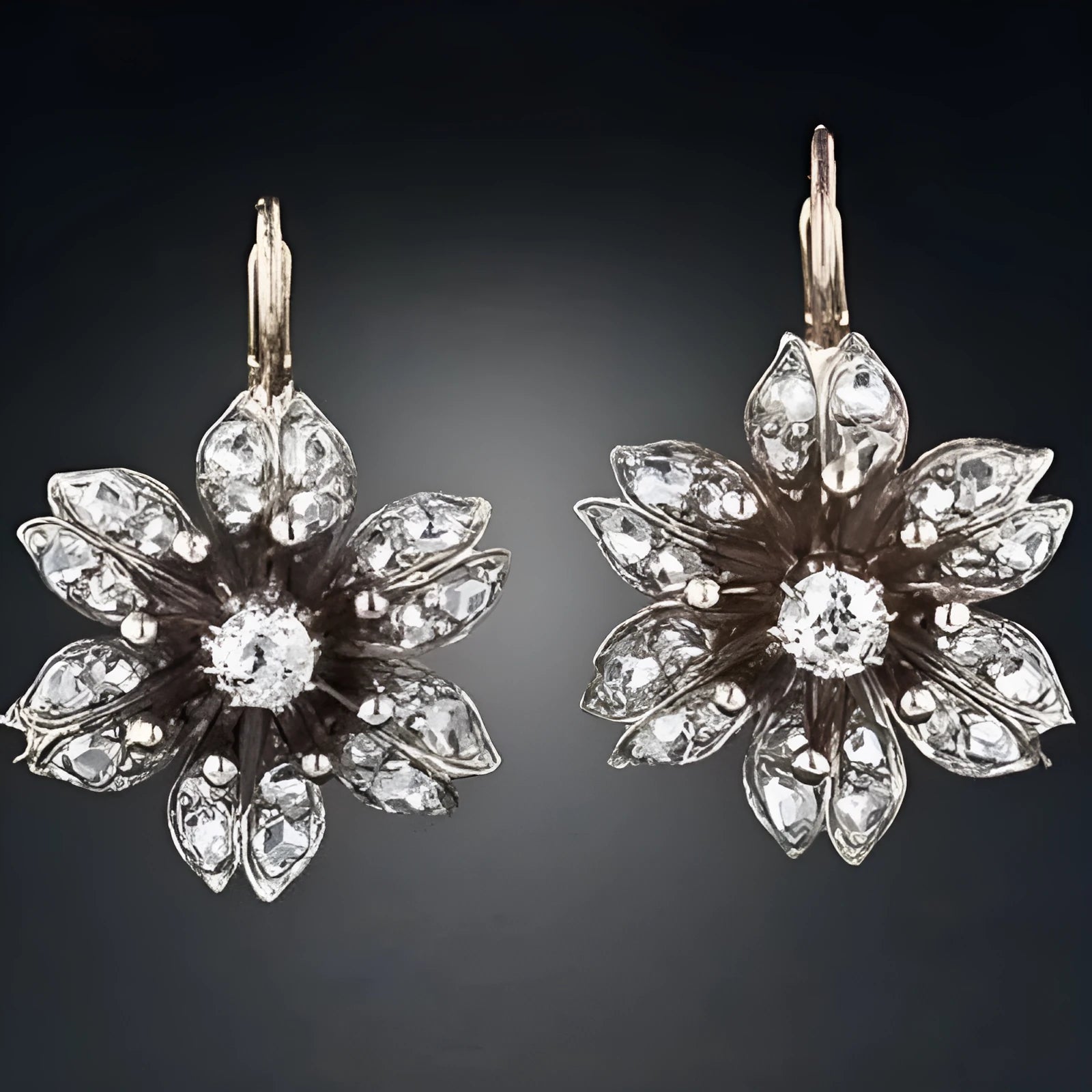 Silver retro fashion earrings with creative design elements for women