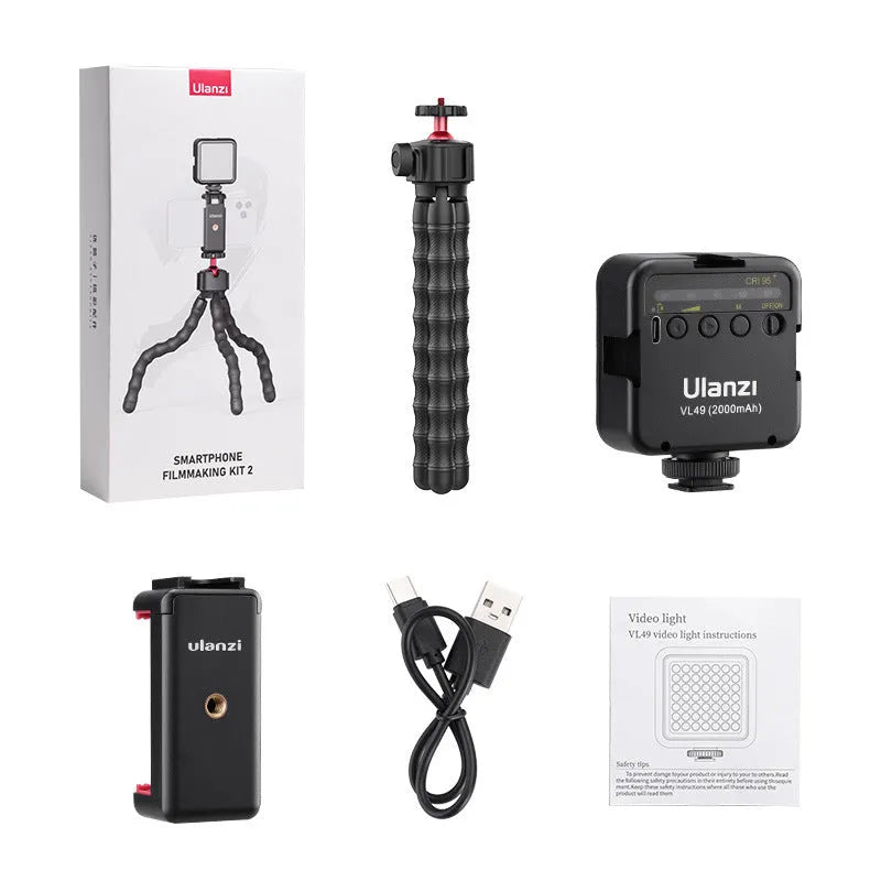 Professional multifunctional tripod for smartphone and camera video vlogging in colour 2985 set.
