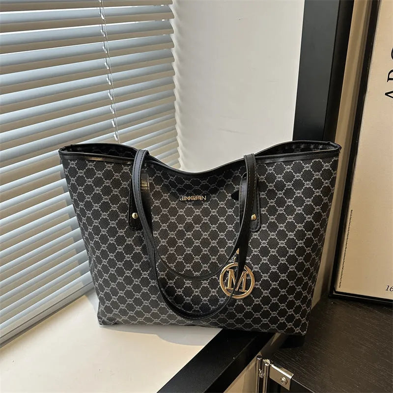 PU leather shoulder bag with street style visible stitching in black, brown, grey or white colours