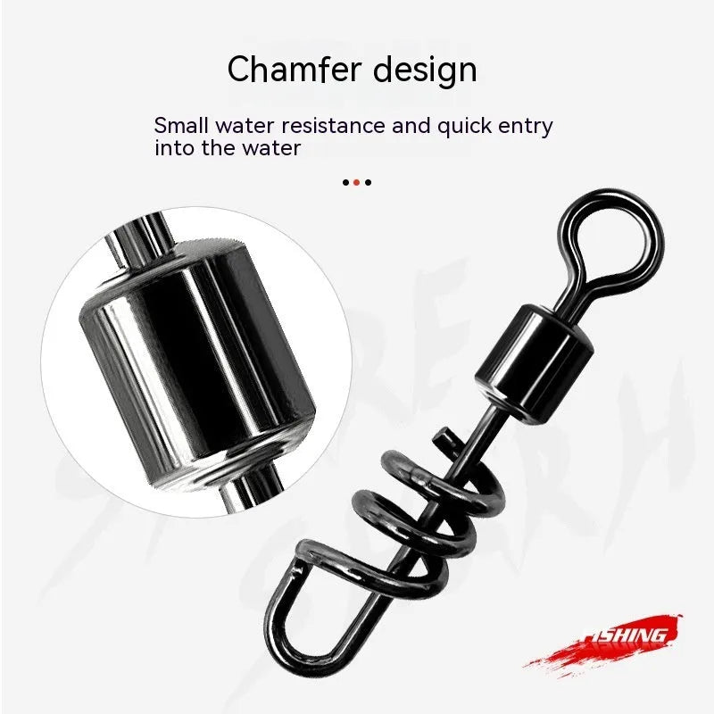 Stainless steel fishing swivel connector with copper centre in 8-shaped ring design