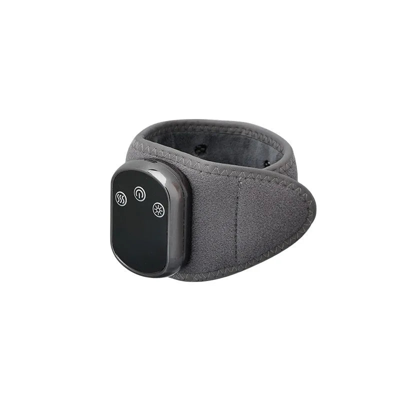 Grey cloth hand massage instrument with Type-C charging cable for wrist ankle knee neck physiotherapy