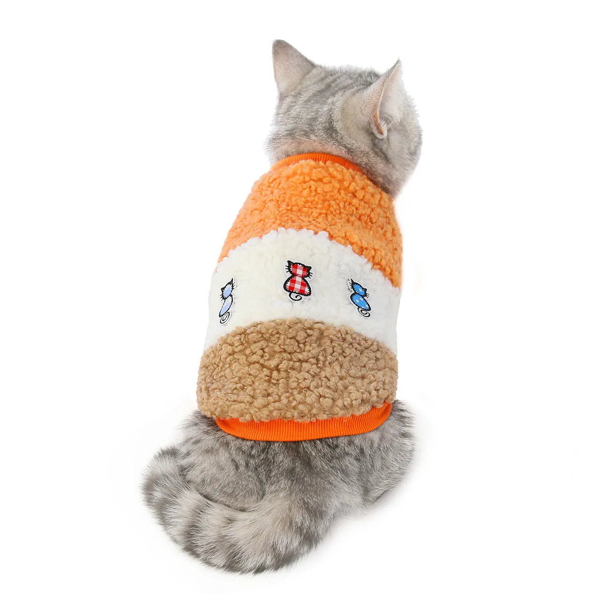 Stitching cotton vest pet clothing in orange for autumn and winter