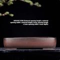 Handmade antique rectangular purple clay flower pot measuring 60x44cm