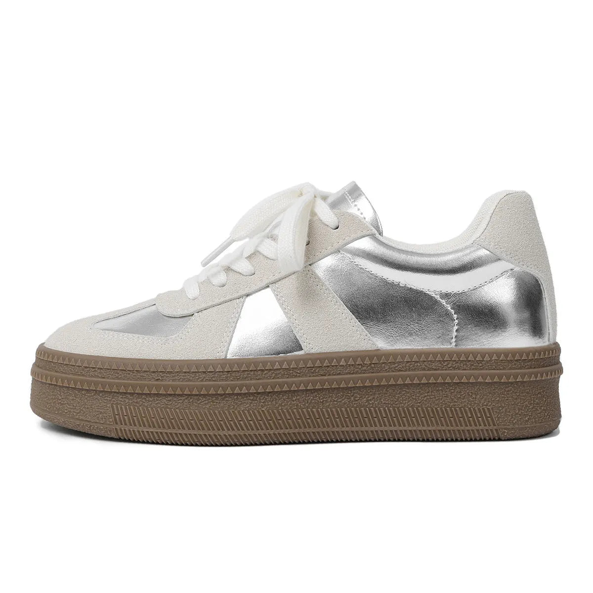 Retro sports board shoes with cross shoulder straps in milky white colour