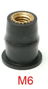 Motorcycle windshield rubber expansion well nut fasteners with brass cores, 10-piece kit including M4 M5 M6 sizes