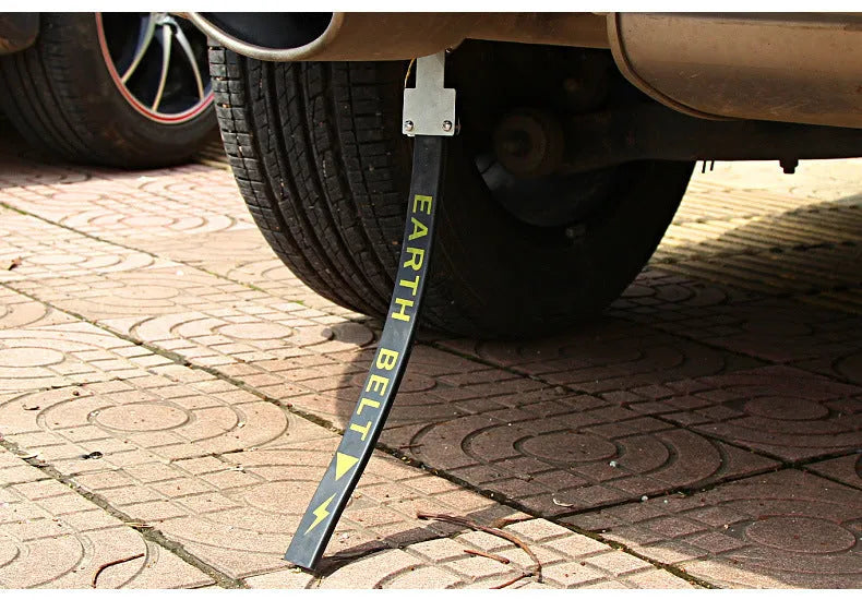 Black rubber car electrostatic grounding chain with copper wire, 370mm long, for sedan SUV van.
