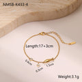 Women's stainless steel bracelet with 18K gold plating and hexagonal geometric star pendant jewellery