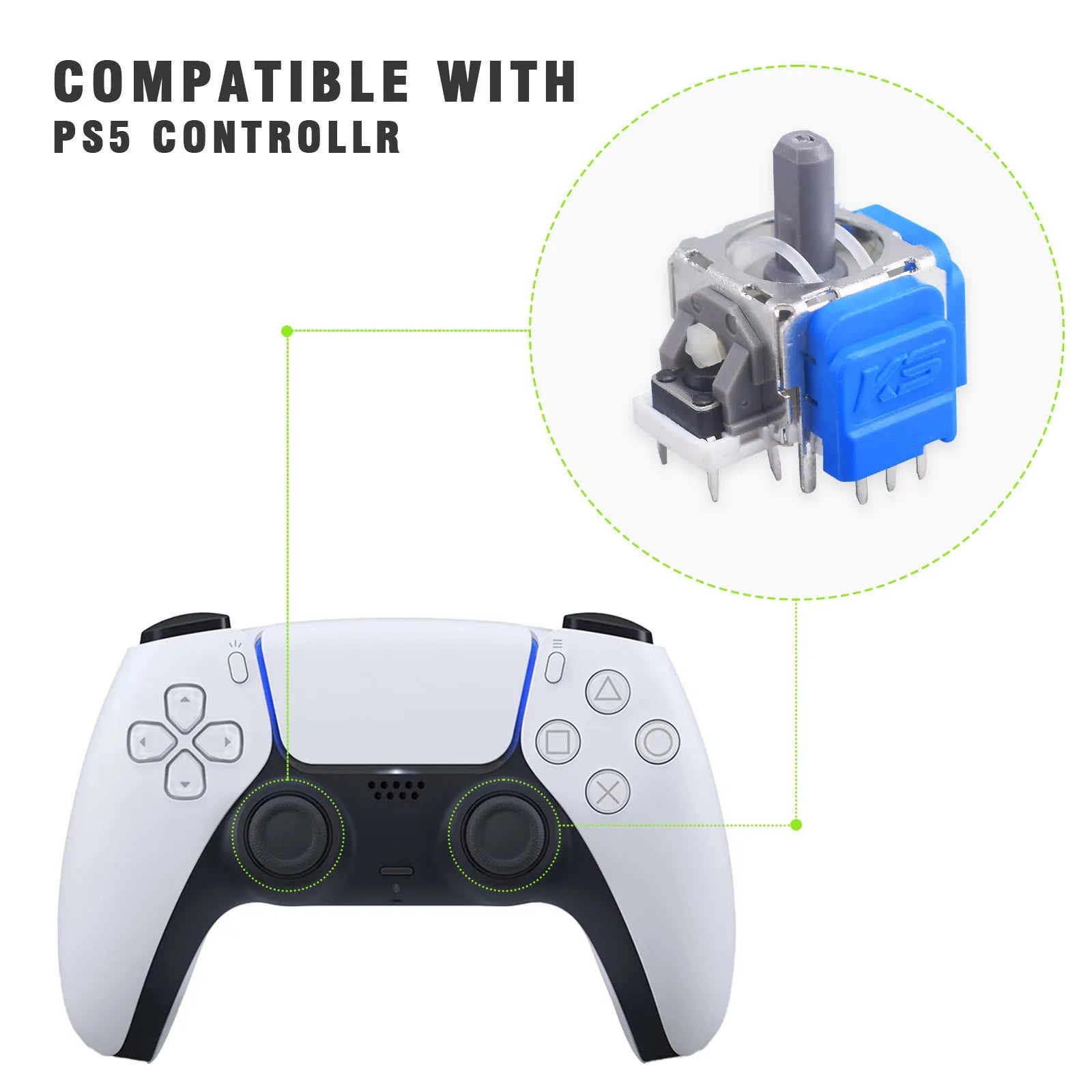 Hall electromagnetic magnetic rocker joystick replacement component for game controllers