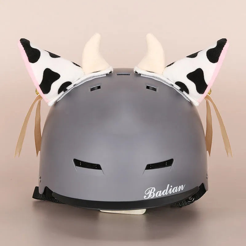 Soft plush cartoon character cover on an M-size bicycle helmet