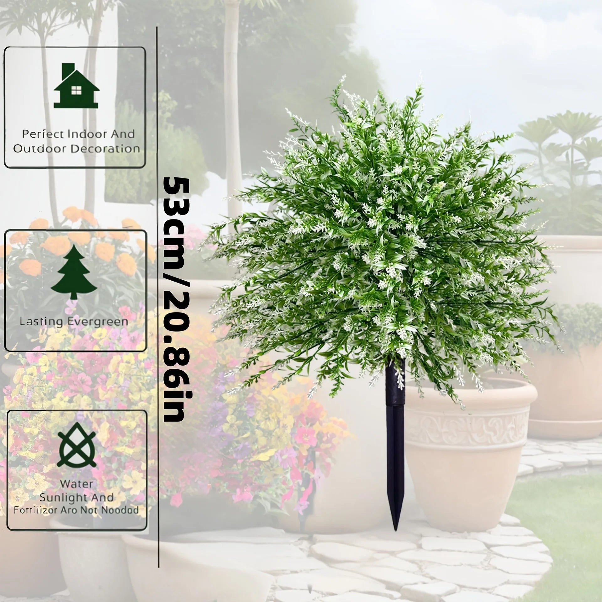 Plastic artificial white lavender floor outlet decoration plant for indoor use