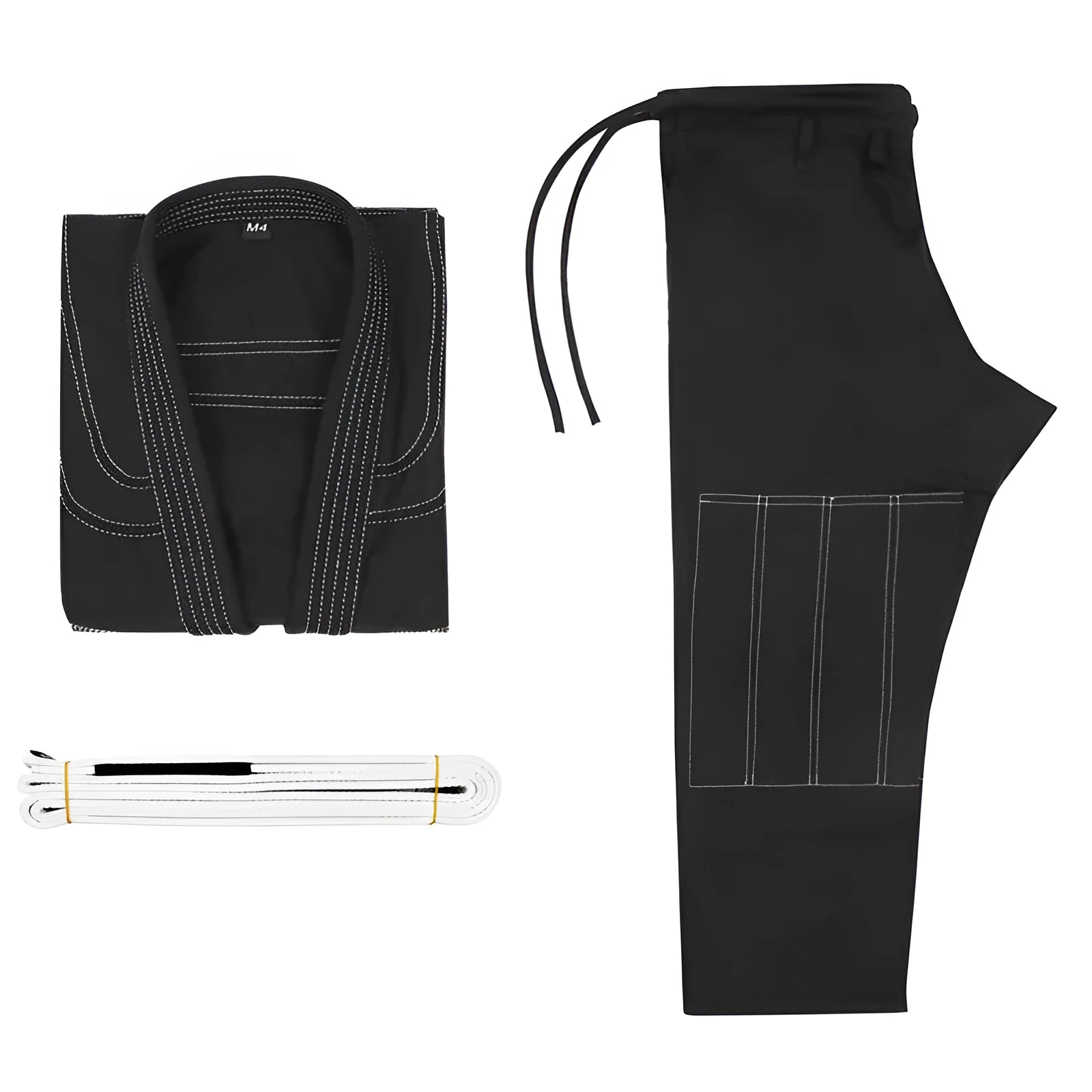 Brazilian Jiu-Jitsu gi uniform set in cotton blend fabric, showing colour options on a plain background.